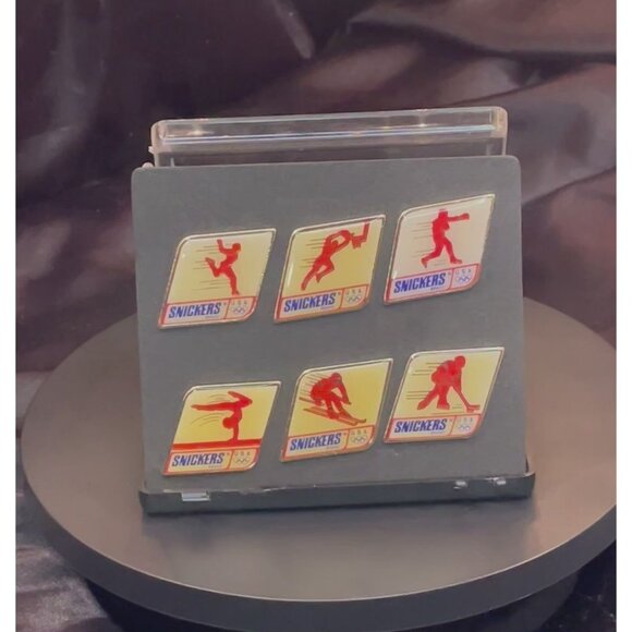 1992 Snickers Official Sponsor Winter Olympics Set of 6 Lapel Pins - Picture 2 of 4